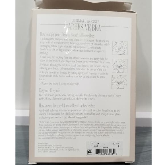 Fashion‎ Forms Adhesive Bra Ultimate Boost Style 16127 B Cup - Picture 7 of 7